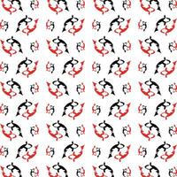 Koi fish usable trendy multicolor repeating pattern illustration background design vector
