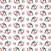 Koi fish usable trendy multicolor repeating pattern illustration background design vector