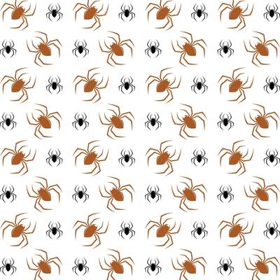 Black spider staggering trendy multicolor repeating pattern illustration background design