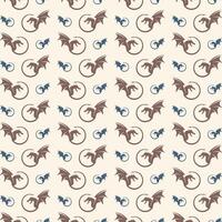 Circle dragon staggering trendy multicolor repeating pattern illustration background design vector