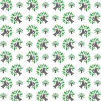 Human tree uncommon trendy multicolor repeating pattern illustration background design vector