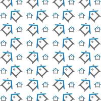 Home buildings crafty trendy multicolor repeating pattern illustration background design vector