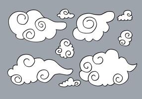 Hand drawn weather collection. Flat style on gray background. vector