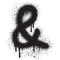 graffiti Ampersand letter sign Sprayed with spray paint isolated on white background. Spray art vector