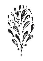 Image of exclamation mark icon in doodle style on white background. vector
