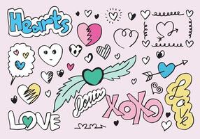 Set of love. Hand drawing. Doodle style. for your design. vector