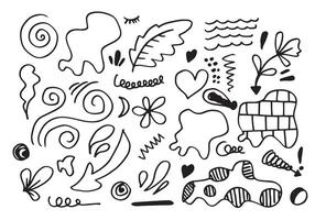 Various sketchy Doodle Abstract, Direction pointers Shapes and Objects for design element. vector