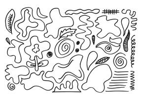Various sketchy Doodle Abstract, Direction pointers Shapes and Objects for design element. vector