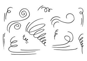 garabatear viento ilustración mano dibujado estilo aislado en blanco antecedentes. vector