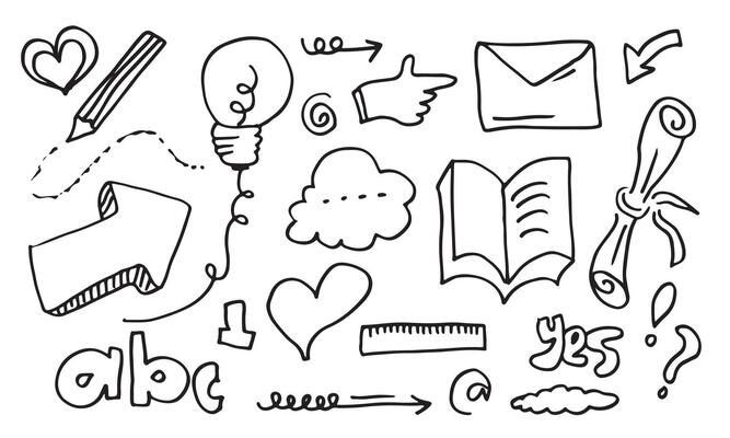 Business doodles for concept design on white background.