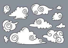 Hand drawn weather collection. Flat style on gray background. vector