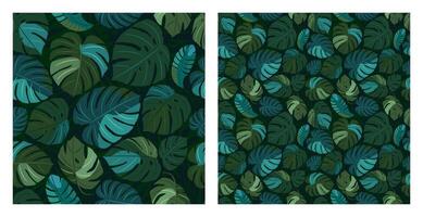 Seamless tropical leaf pattern vector