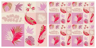 Seamless pattern with tropical plants. vector