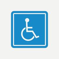 a blue road sign for disabled human vector