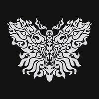 Abstract patterns of twisting flames are arranged and form the shape of a butterfly. vector