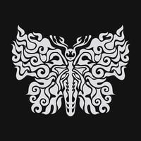 Abstract patterns of twisting flames are arranged and form the shape of a butterfly. vector