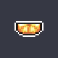 slice of lemon in pixel art style vector