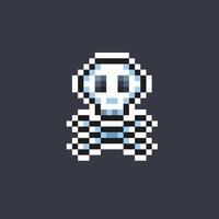 skull head in pixel art style vector