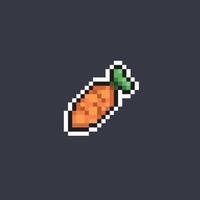 a carrot in pixel art style vector