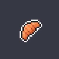 croissant bread in pixel art style vector