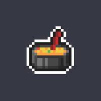 soup bowl in pixel art style vector