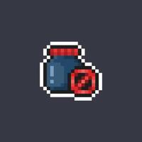 wrong medicine bottle in pixel art style vector