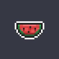 slice of watermelon in pixel art style vector