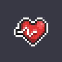 heart line sign in pixel art style vector