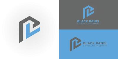 Abstract initial hexagon letter BP or PB logo in blue-black color isolated on multiple background colors. The logo is suitable for capital management company icon logo design inspiration templates. vector