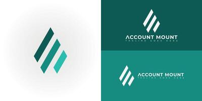 Abstract initial mountain letter AM or MA logo in multi green color isolated on multiple background colors. The logo is suitable for accounting firm company icon logo design inspiration templates. vector