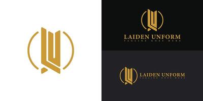 Abstract initial circle letter LU or UL logo in luxurious gold color isolated on multiple background colors. The logo is suitable for clothing brand company icon logo design inspiration templates. vector