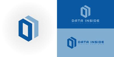 Abstract initial hexagon letter DI or ID logo in blue color isolated on multiple background colors. The logo is suitable for business and technology company icon logo design inspiration templates. vector