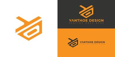 Abstract initial hexagon letter YD or DY logo in orange color isolated on multiple background colors. The logo is suitable for interior design services and icon logo design inspiration templates. vector