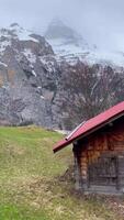 Beautiful view in Murren. The perfect spot to witness alpine scenery, Switzerland. video