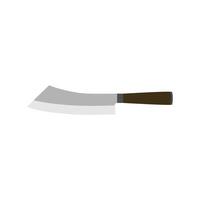 Hakata Bocho or Bunka Bocho. Japanese kitchen knife flat design illustration isolated on white background. traditional Japanese kitchen knife with a steel blade and wooden handle. vector