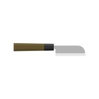 Kamagata Kurimuki, Japanese kitchen knife flat design illustration isolated on white background. A traditional Japanese kitchen knife with a steel blade and wooden handle. vector