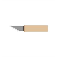 Saba-saki or Sabasaki, Japanese kitchen knife flat design illustration isolated on white background. A traditional Japanese kitchen knife with a steel blade and wooden handle. vector