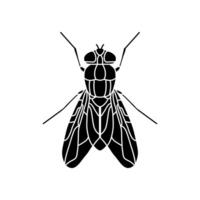 mosca negro y blanco ilustración. plano mosca icono símbolo firmar desde moderno animales colección para móvil concepto y web aplicaciones diseño vector