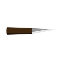 saba-saki o sabasaki, japonés cocina cuchillo plano diseño ilustración aislado en blanco antecedentes. un tradicional japonés cocina cuchillo con un acero espada y de madera manejar. vector