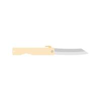 Traditional japanese higonokami pocket knife flat design illustration isolated on white background vector