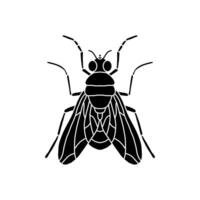 fly black and white illustration. Flat fly icon symbol sign from modern animals collection for mobile concept and web apps design vector
