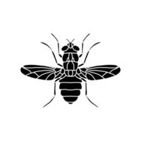 fly black and white illustration. Flat fly icon symbol sign from modern animals collection for mobile concept and web apps design vector