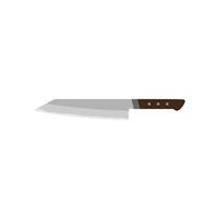 Mukimono, Japanese kitchen knife for vegetables flat design illustration isolated on white background. A traditional Japanese kitchen knife with a steel blade and wooden handle. vector