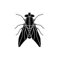 fly black and white illustration. Flat fly icon symbol sign from modern animals collection for mobile concept and web apps design vector