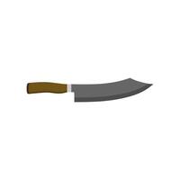 Hakata Bocho or Bunka Bocho. Japanese kitchen knife flat design illustration isolated on white background. traditional Japanese kitchen knife with a steel blade and wooden handle. vector