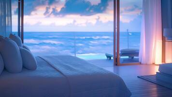 The rhythmic ebb and flow of the glowing ocean waves combined with the luxurious accommodations of the beachfront suites offer a dreamy sleep experience like no other. video