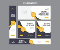 Web banner template free design set layout with photo and text space. Business advertising set design template. Vertical, horizontal, square banners standard size vector