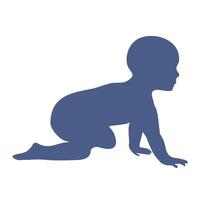 Baby icon. Toddler crawling on the floor. Silhouette of a baby in a pose that crawls vector