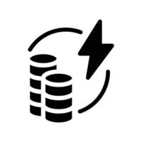 provitable electricity solid icon design good for website and mobile app vector