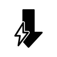 electricity down solid icon design good for website and mobile app vector